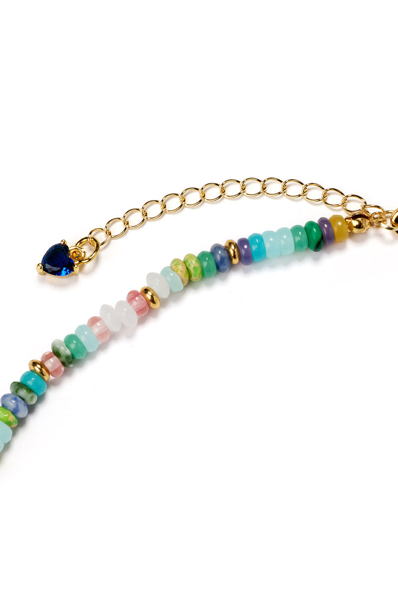 Honolulu Rainbow Candy Gem Mini Necklace Aqua Multi – Jemma Sands