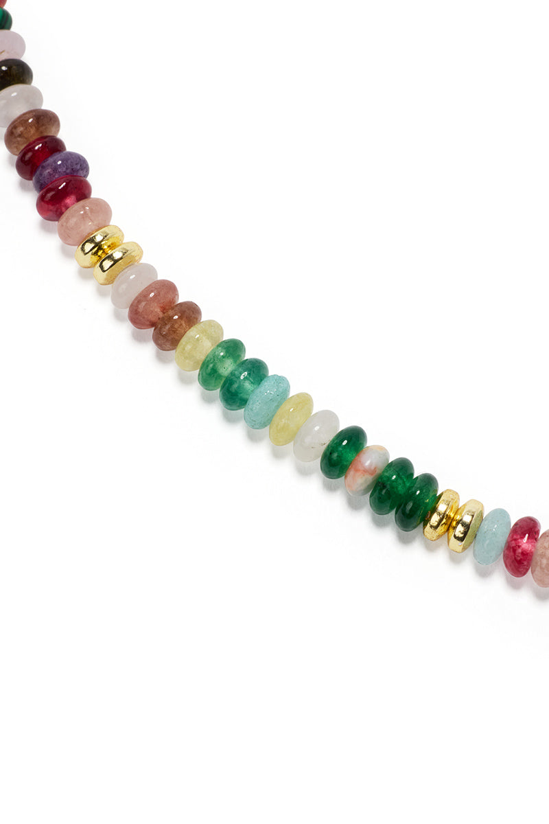 Honolulu Rainbow Candy Gem Gold Mini Necklace