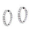 Canon Grande White Rhodium Eternity Hoops