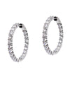 Canon White Rhodium Eternity Hoops
