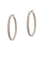 Hudson Grande Diamond Hoops Rhodium