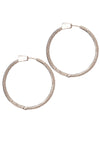 Hudson Grande Diamond Hoops Rhodium