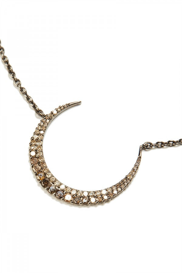 Java Diamond Crescent Moon Necklace