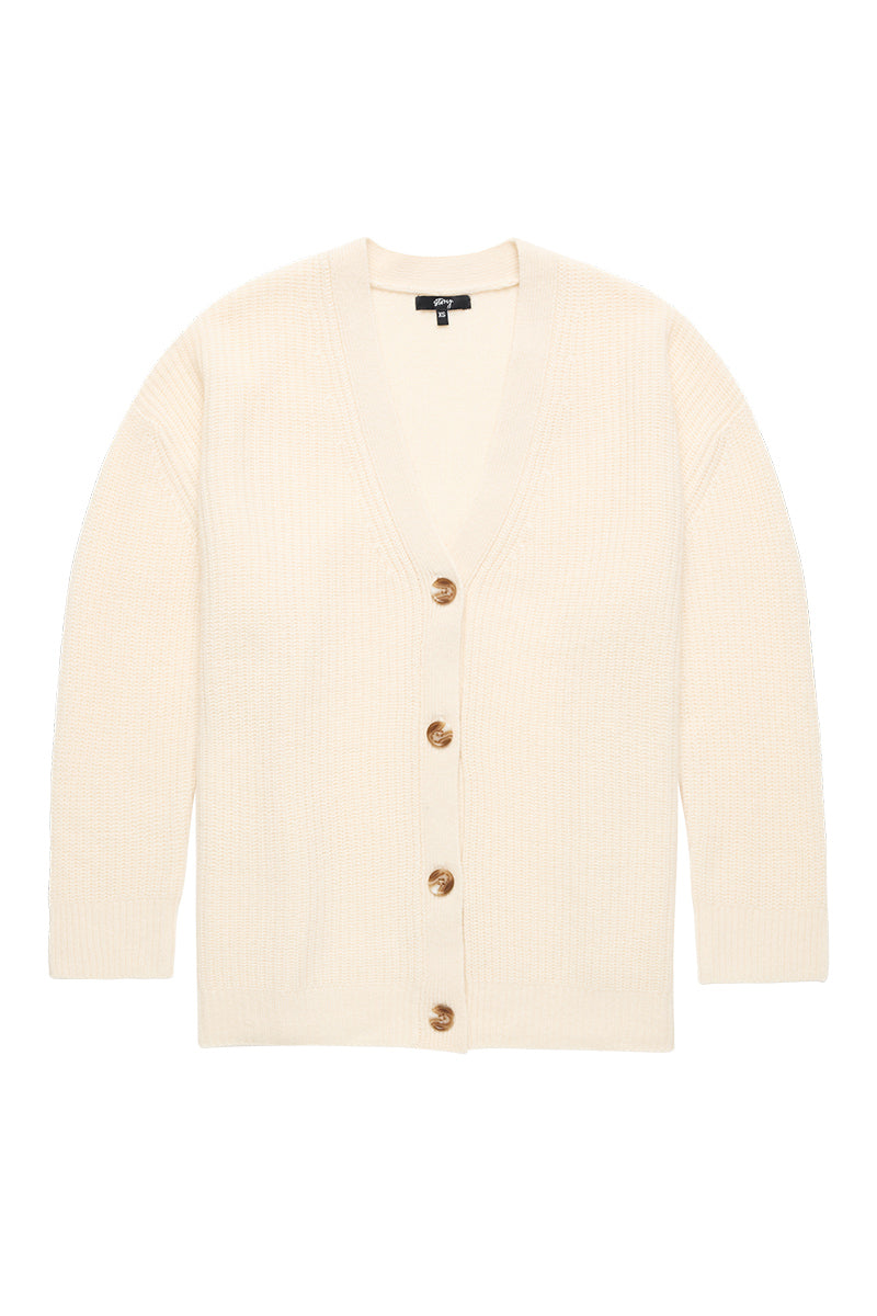 Rogers Cashmere Boyfriend Cardigan Vanilla