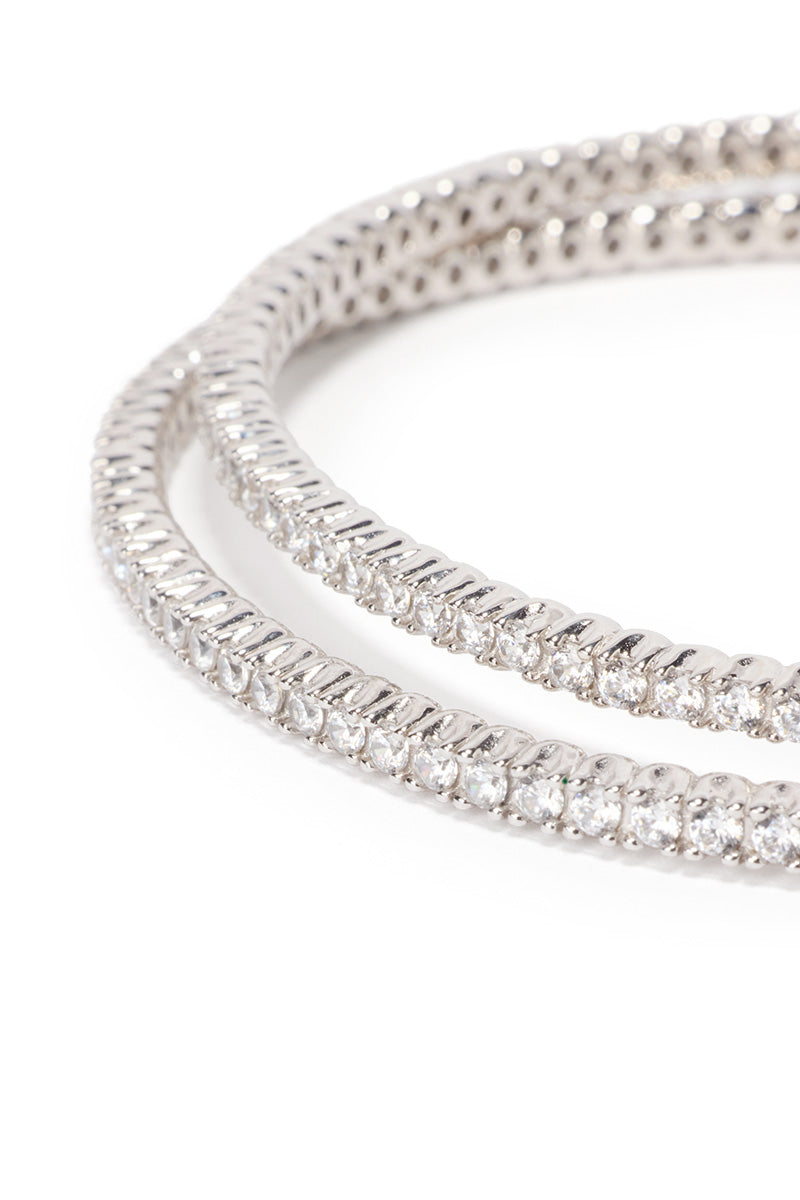 Doheny White Rhodium Bangles