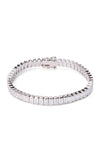 Selma White Rhodium Bezel Emerald Tennis Bracelet