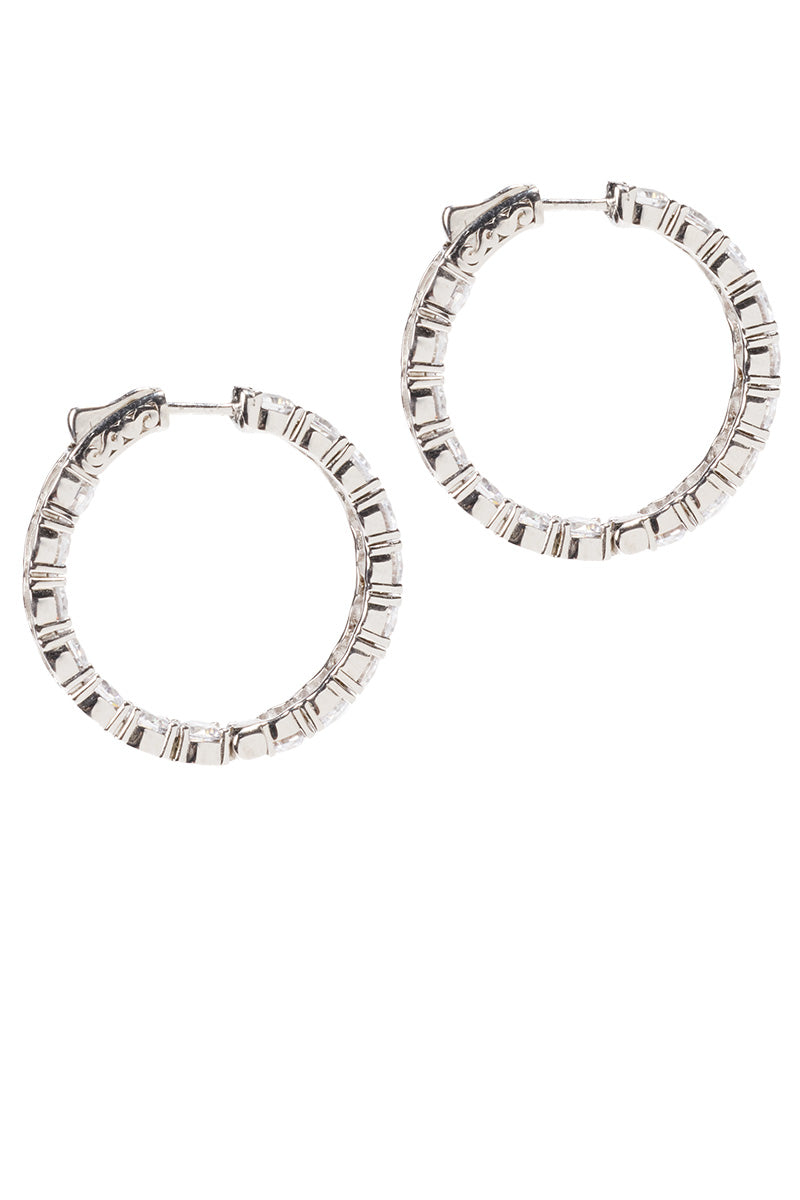Melrose Grande White Rhodium Hoops