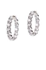 Melrose White Rhodium Hoops