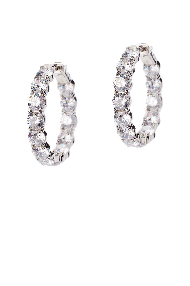 Melrose White Rhodium Hoops