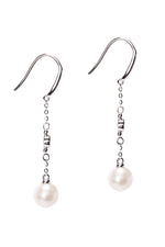 Carson Linear Pearl Drop Rhodium