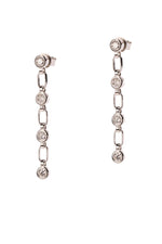 Barrie White Rhodium Love Link Earrings