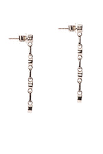 Barrie White Rhodium Love Link Earrings