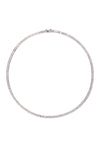 Selma White Rhodium Bezel Square Eternity Tennis Necklace