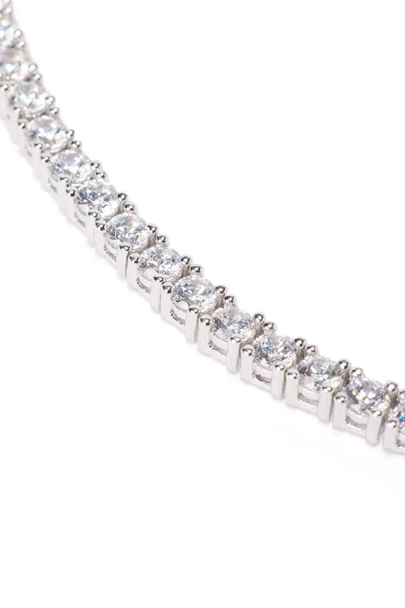 Melrose White Rhodium Tennis Necklace