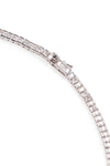 Selma White Rhodium Bezel Square Eternity Tennis Necklace
