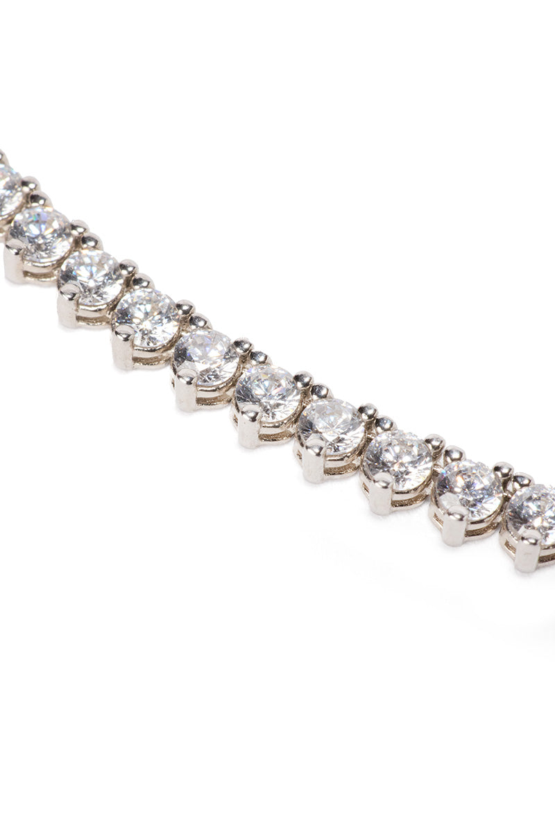 Bedford White Rhodium Tennis Necklace