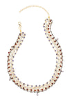 Sierra Iolite Garnet Layered Briollette Necklace