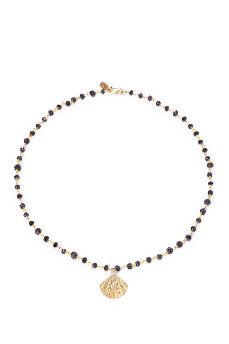 Crete Midnight Sapphire Shell Necklace