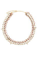 Sierra Garnet Pearl Layered Briollette Necklace