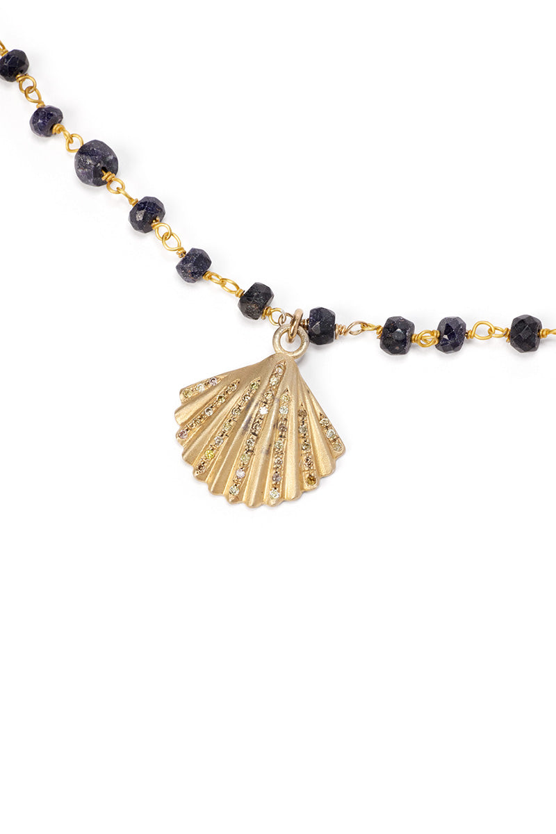 Crete Midnight Sapphire Shell Necklace