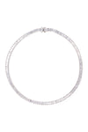 Selma White Rhodium Bezel Emerald Tennis Necklace