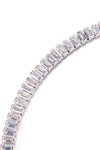 Selma White Rhodium Bezel Emerald Tennis Necklace