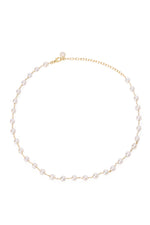 Sutton Pearl Gold Bezel Necklace