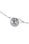 Lexington White Rhodium Solitaire Necklace