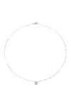 Lexington Mini White Rhodium Solitaire Necklace