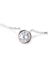 Lexington Mini White Rhodium Solitaire Necklace