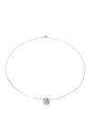 Lexington Grande White Rhodium Solitaire Necklace