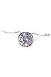 Lexington Grande White Rhodium Solitaire Necklace