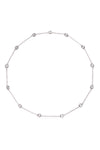 Harper White Rhodium Bezel Strand Necklace