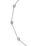 Harper White Rhodium Bezel Strand Necklace