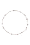 Harper Grande White Rhodium Bezel Strand Necklace