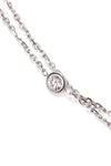Harper Grande White Rhodium Bezel Strand Necklace