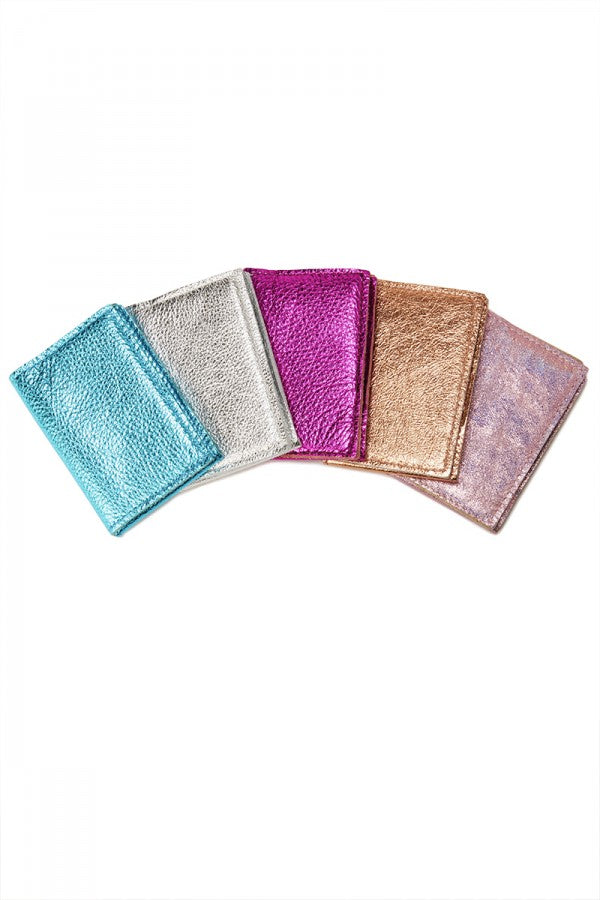 Metallic Leather Card Case